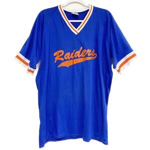 Vintage Raiders Venus V Neck #57 Short Sleeve Sport Jersey Ringer Shirt